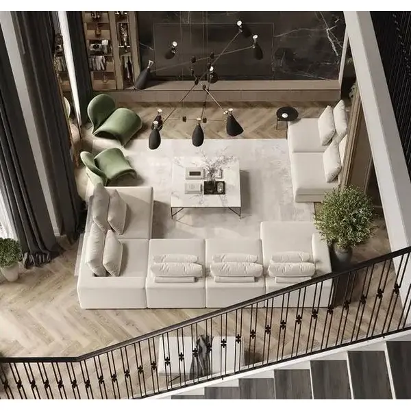 Nowoczesny narożnik modułowy wygodna aksamitna  kanapa w stylu włoskim FIGARO