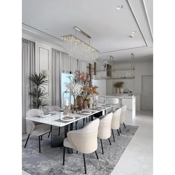 Nowoczesne ekskluzywne krzesło do jadalni na czarnych metalowych nogach LINEA