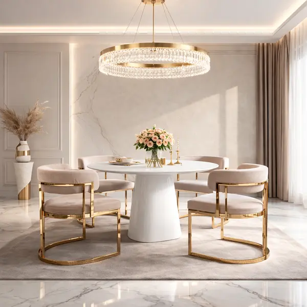 Stół glamour, do jadalni, drewniany, lakierowany, designerski, okrągły MODENA