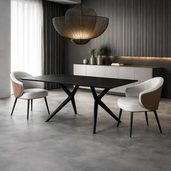 Nowoczesny stół z czarnego marmuru SPIDER, rozkładany