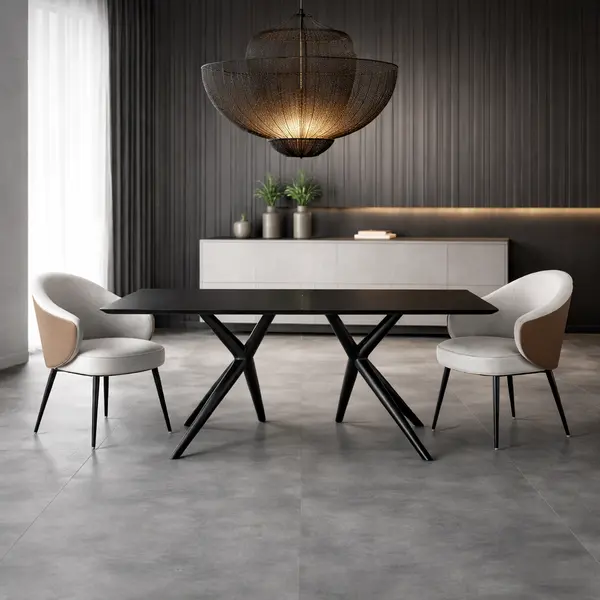 Nowoczesny stół z czarnego marmuru SPIDER, rozkładany