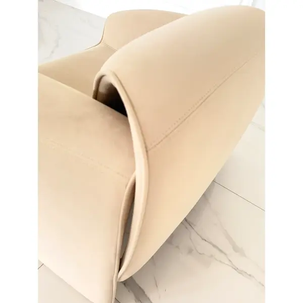 Designer leather armchair, modern, light beige, SPIDER