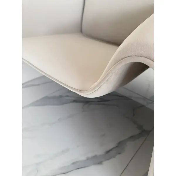 Designer leather armchair, modern, light beige, SPIDER