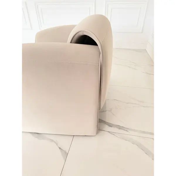 Designer leather armchair, modern, light beige, SPIDER