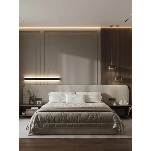 Luksusowe nowoczesne łóżko SERENA II pojedynczy zagłówek