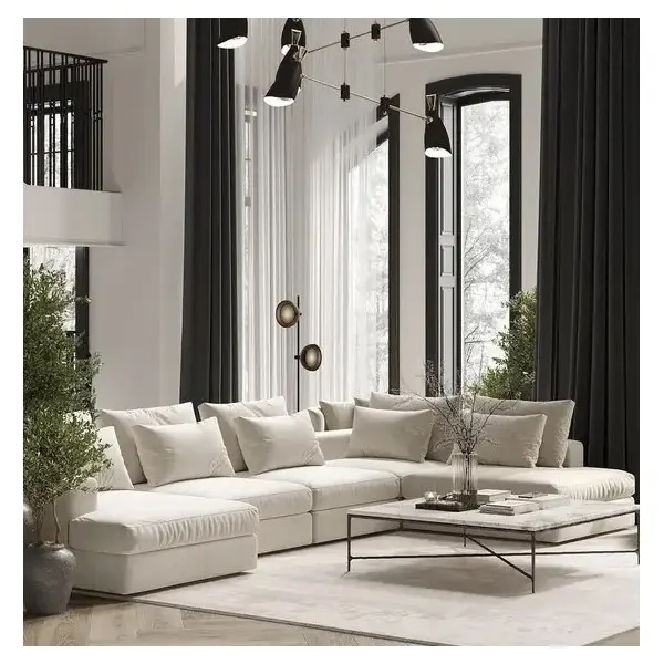 Nowoczesny narożnik modułowy wygodna aksamitna  kanapa w stylu włoskim FIGARO