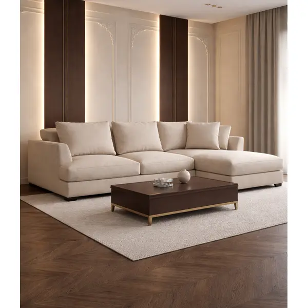 Nowoczesny narożnik modułowy wygodna aksamitna  kanapa w stylu włoskim FIGARO