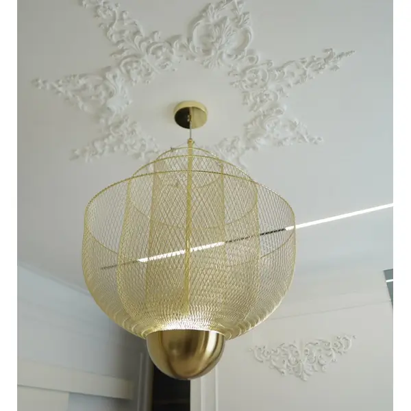 Designerska lampa wisząca złota nowoczesny złoty żyrandol FLORENCJA