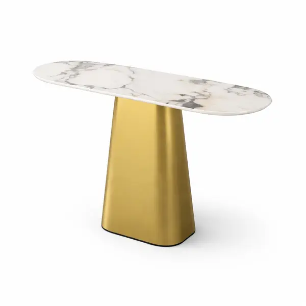 Konsola nowoczesna szczotkowane złoto blat Patagonia BELISSIMA