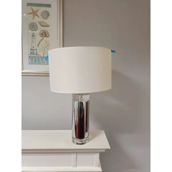 Lampa stołowa glamour, luksusowa stalowa, duża, nowoczesna, srebrna SOFIA OUTLET