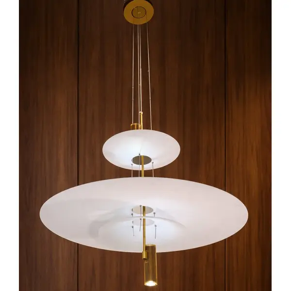 Designerska lampa wisząca złota nowoczesny złoty żyrandol PLATER