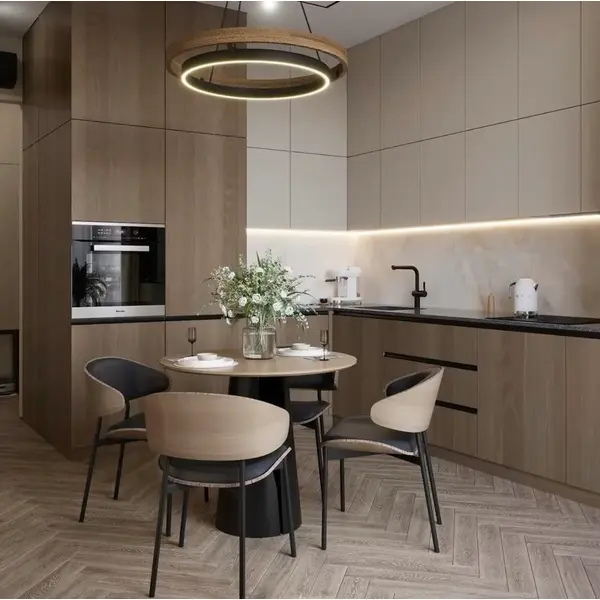 Krzesło nowoczesne designerskie tapicerowane drewniane na czarnym stelażu WING