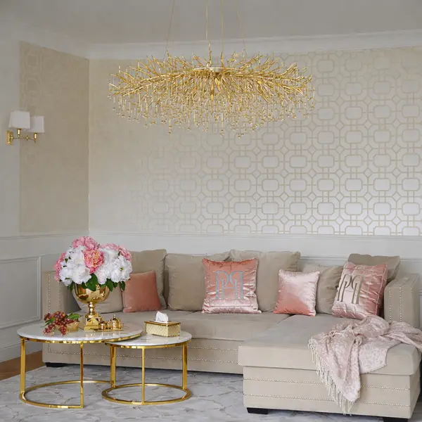 Aksamitny narożnik złoty, srebrny z funkcją spania nowoczesna kanapa narożna NERO