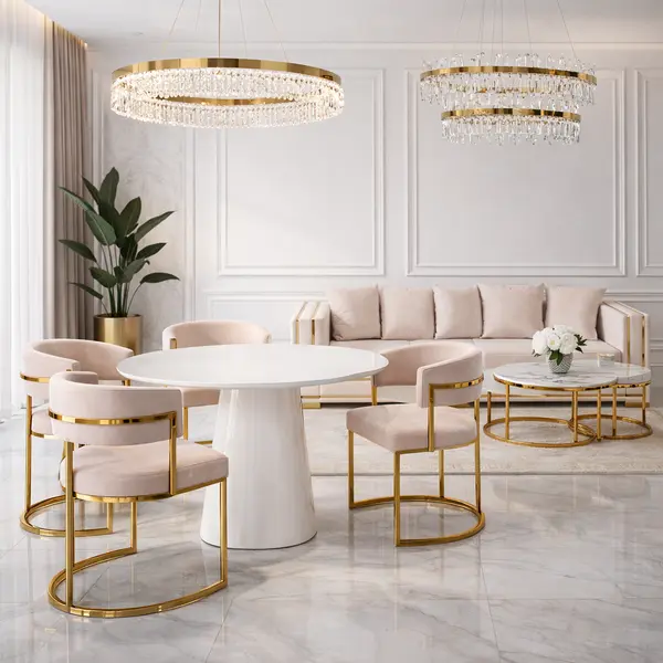 Stół glamour, do jadalni, drewniany, lakierowany, designerski, okrągły MODENA