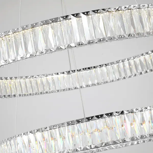 Żyrandol kryształowy nowoczesny ring srebrny glamour okrągły CRYSTAL L OUTLET