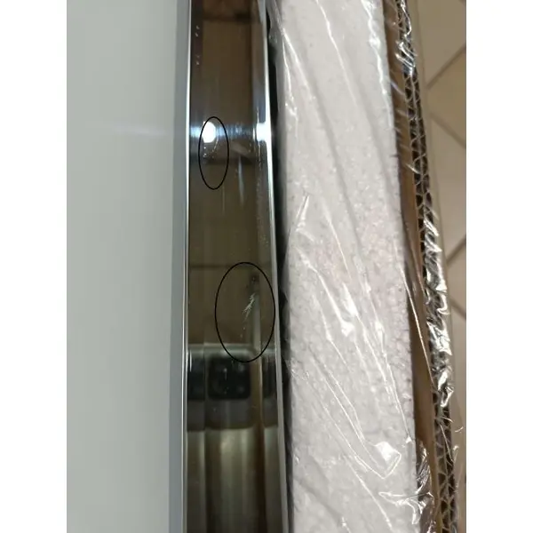 Lustro geometryczne RARE SILVER glamour w srebrnej ramie, 80x100 OUTLET