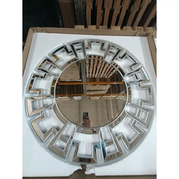 Lustro dekoracyjne glamour w stylu nowojorskim srebrne ELISE OUTLET