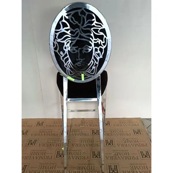 Hoker do barku, wyspy, nowoczesny, luksusowy, czarny, srebrny MEDUSA OUTLET