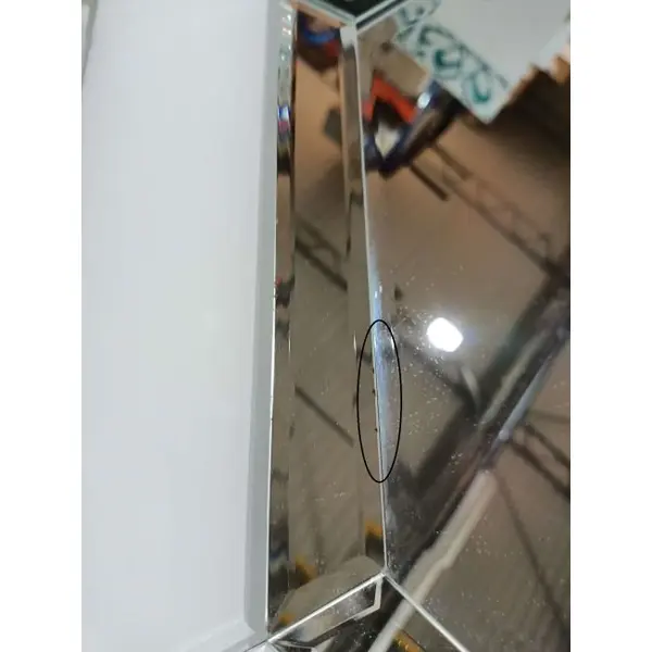 Lustro geometryczne RARE SILVER glamour w srebrnej ramie, 80x100 OUTLET