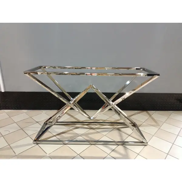 Console stainless steel silver glass CONRAD