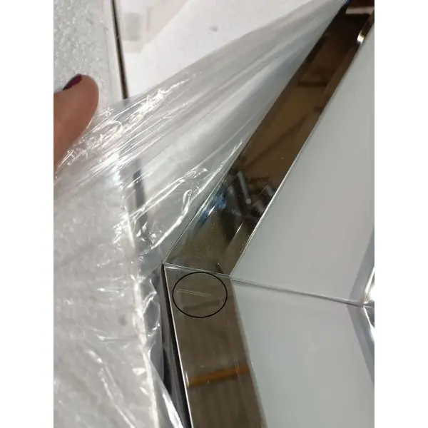 Lustro geometryczne RARE SILVER glamour w srebrnej ramie, 80x100 OUTLET