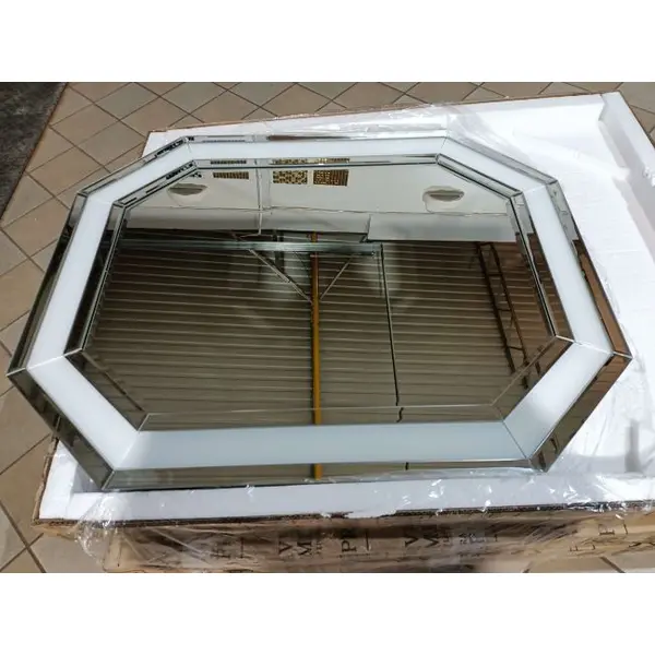 Lustro geometryczne RARE SILVER glamour w srebrnej ramie, 80x100 OUTLET