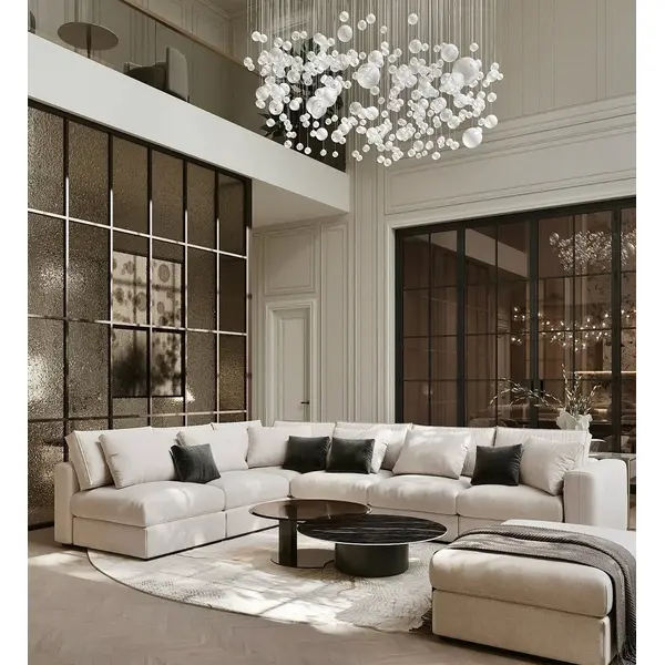 Nowoczesny narożnik modułowy wygodna aksamitna  kanapa w stylu włoskim FIGARO