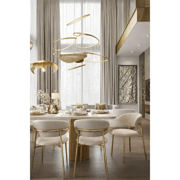 Krzesło złote beżowe w stylu włoskim nowoczesny design JULIA