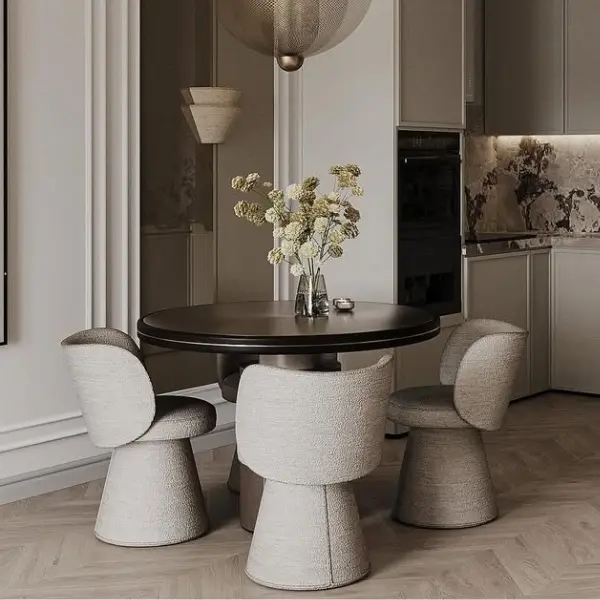 Krzesło nowoczesne tapicerowane designerskie obrotowe do jadalni DOLCE