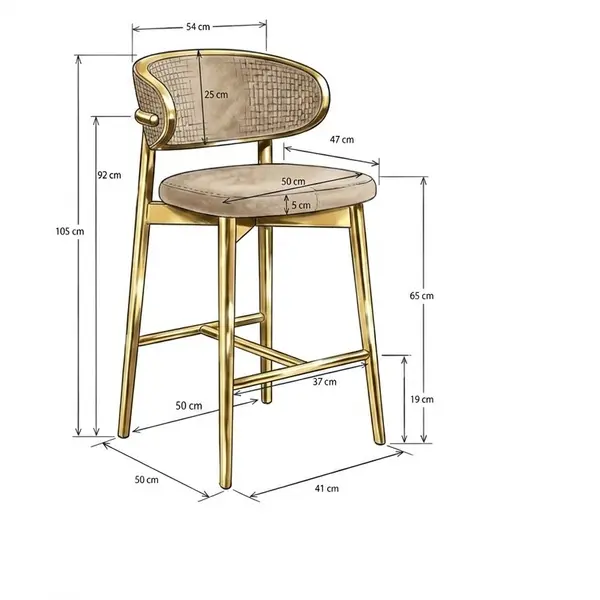 Hoker w stylu włoskim beżowy złoty nowoczesny desing JULIA