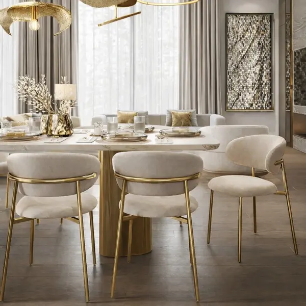 Krzesło złote beżowe w stylu włoskim nowoczesny design JULIA