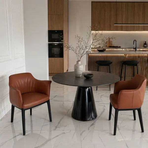 Modern, upholstered leather designer chair MODERN