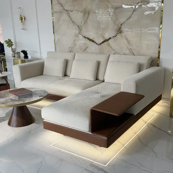 Sofa narożna z półką, nowoczesny narożnik, do salonu NAPOLEONE