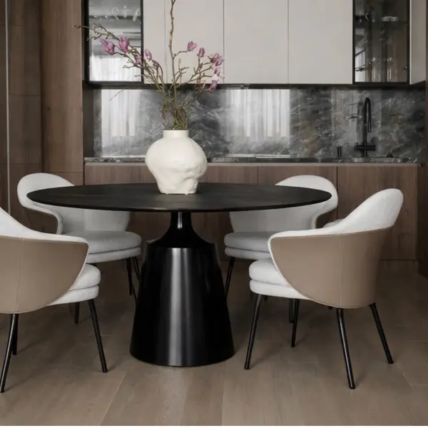 ​Modern OSLO table - black stainless steel, sintered stone