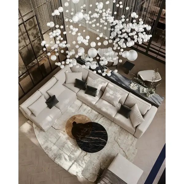 Nowoczesny narożnik modułowy wygodna aksamitna  kanapa w stylu włoskim FIGARO