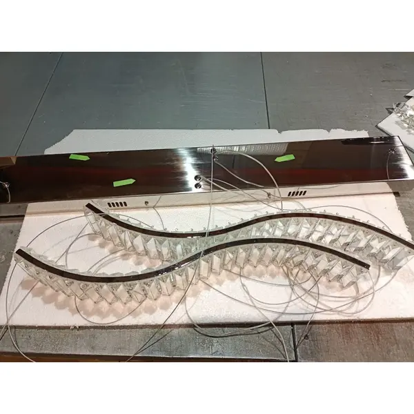 Modern BLOOM chandelier, silver, glamorous, above the table, above the island, oblong OUTLET