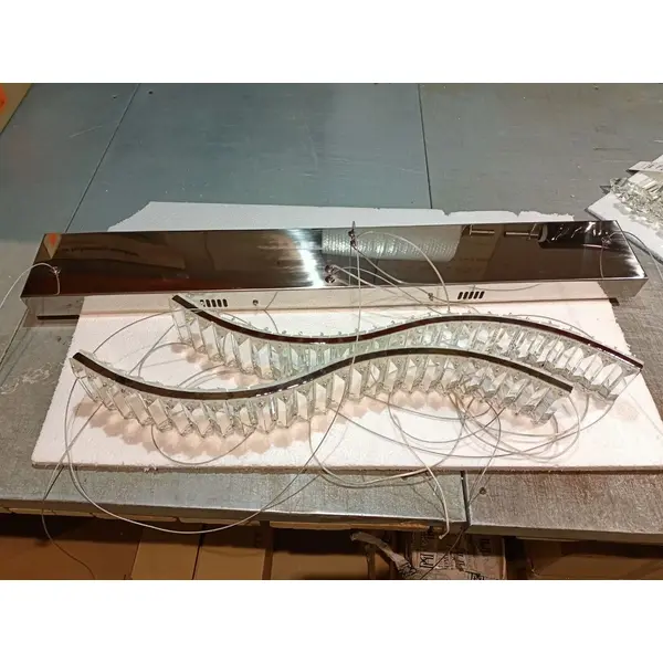 Modern BLOOM chandelier, silver, glamorous, above the table, above the island, oblong OUTLET