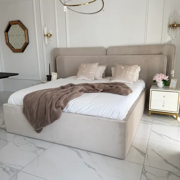 Ekskluzywne łóżko nowoczesne tapicerowane SERENA