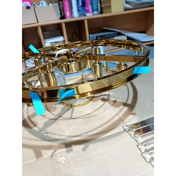 Glamor chandelier GLAMOR 50 cm crystal round, modern, hanging lamp, gold OUTLET