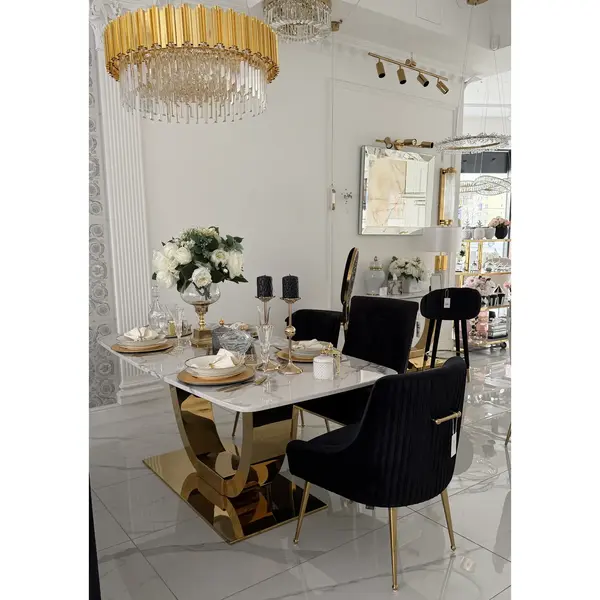 PALOMA gold dining chair black