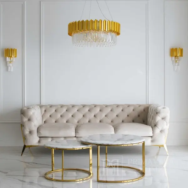 Luksusowe meble tapicerowane do eleganckiego pokoju dziennego strefa relaksu