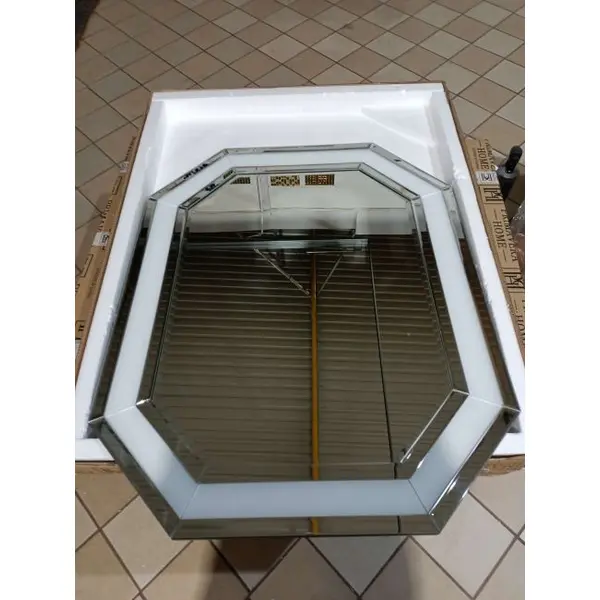 RARE SILVER glamor geometric mirror in a silver frame, 80x100 OUTLET