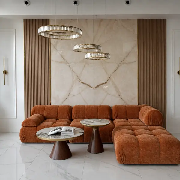 Glamor sofa, modern, modular, corner, for the living room, designer corner sofa boucle NICEA