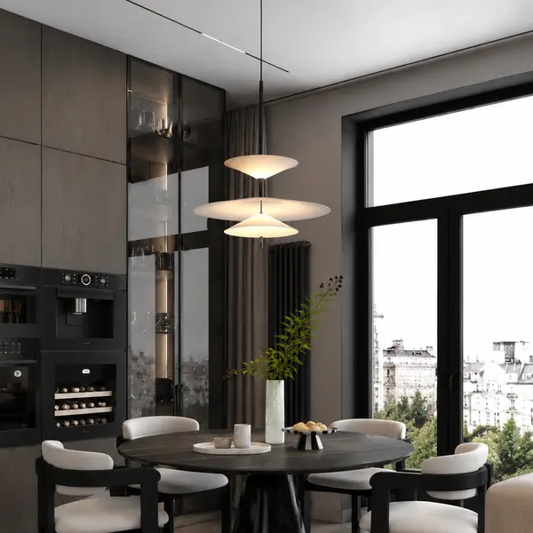 Designerska lampa wisząca nowoczesna z czarnym wykończeniem PLATER
