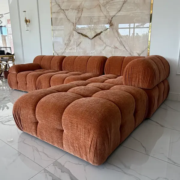 Glamor sofa, modern, modular, corner, for the living room, designer corner sofa boucle NICEA