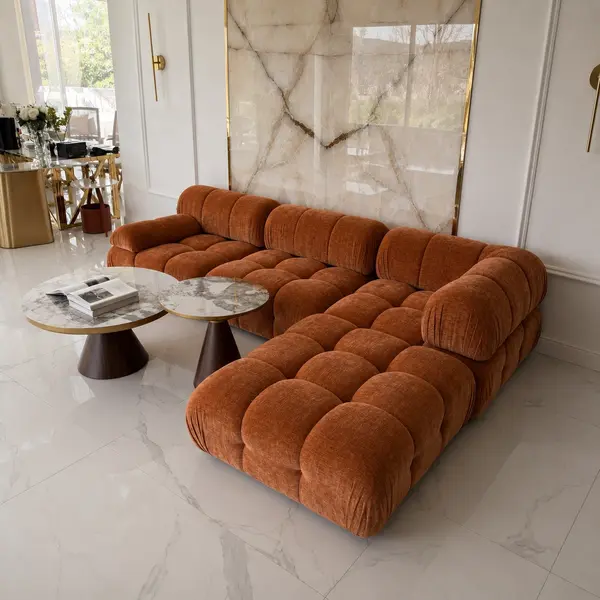 Glamor sofa, modern, modular, corner, for the living room, designer corner sofa boucle NICEA