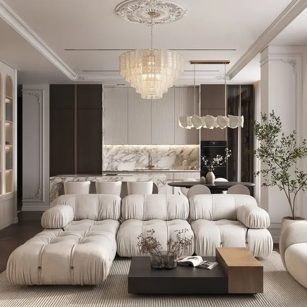 Glamor sofa, modern, modular, corner, for the living room, designer corner sofa boucle NICEA