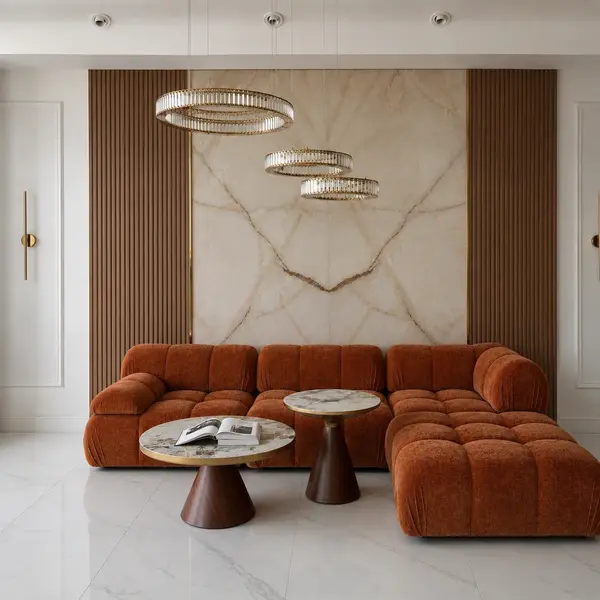 Glamor sofa, modern, modular, corner, for the living room, designer corner sofa boucle NICEA