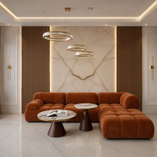 Glamor sofa, modern, modular, corner, for the living room, designer corner sofa boucle NICEA