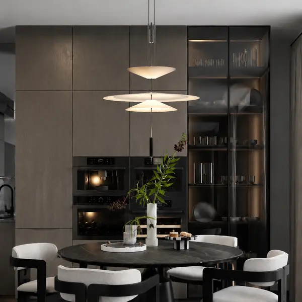 Designerska lampa wisząca nowoczesna z czarnym wykończeniem PLATER